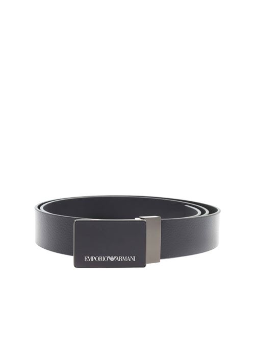 GRANINATED LEATHER BELT WITH PLATE Emporio Armani | Y4S427 YTU7J.84866